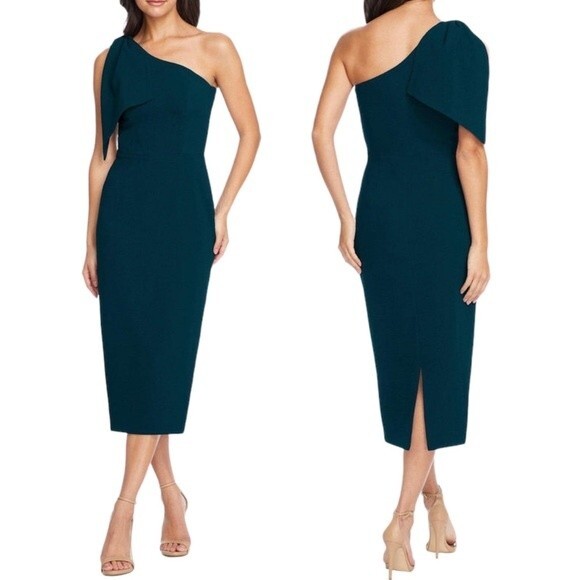 NWT Dress The Population One Shoulder Formal Tiffany Dress Pine Green Size XXL - Picture 4 of 16
